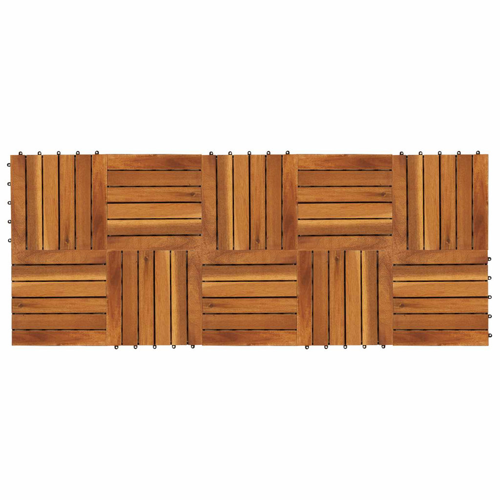 vidaXL Terrassenfliese 10 pcs Braun 30 x 30 cm Akazien-Hartholz