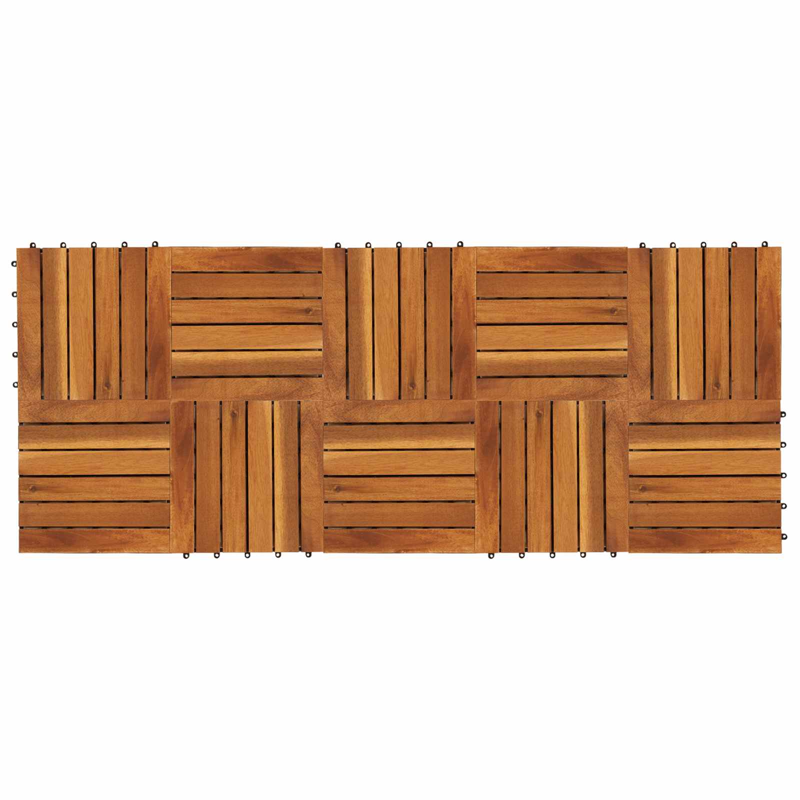 vidaXL Terrassenfliese 10 pcs Braun 30 x 30 cm Akazien-Hartholz
