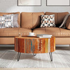 vidaXL Couchtisch Altholz Massiv Rund