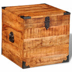 vidaXL Truhe Würfelform Raues Mangoholz