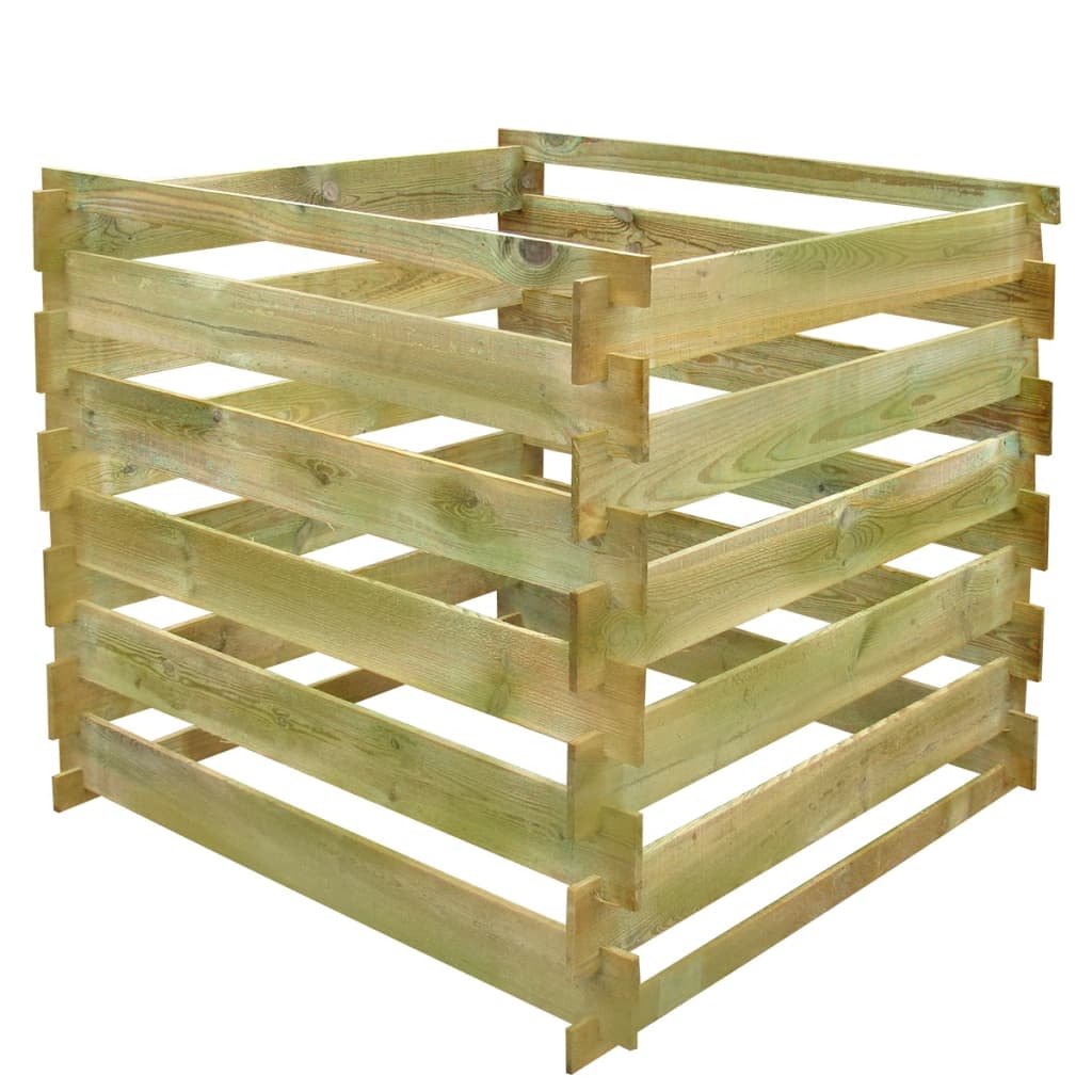 vidaXL Lattenkomposter 0,54 m3 Quadratisch Holz