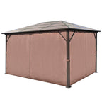 vidaXL Pavillon mit Vorhängen Braun Aluminium 400 x 300 cm