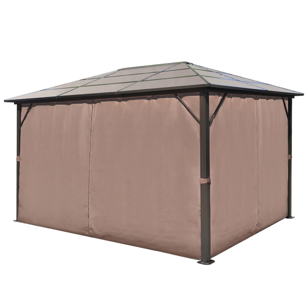 vidaXL Pavillon mit Vorhängen Braun Aluminium 400 x 300 cm