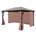 vidaXL Pavillon mit Vorhängen Braun Aluminium 400 x 300 cm