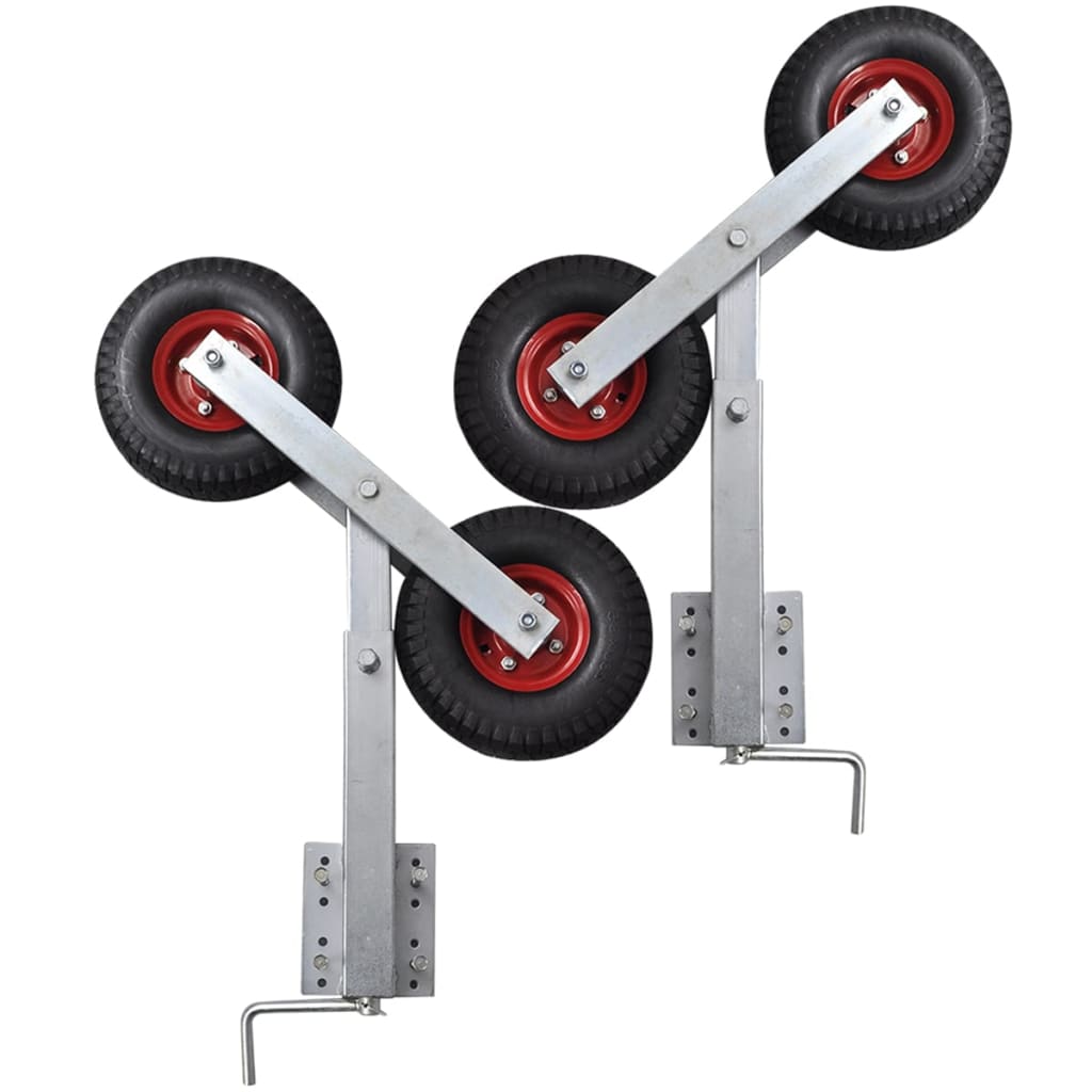 vidaXL Bootstrailer-Stützen Doppelrad 2er-Set 59-84 cm