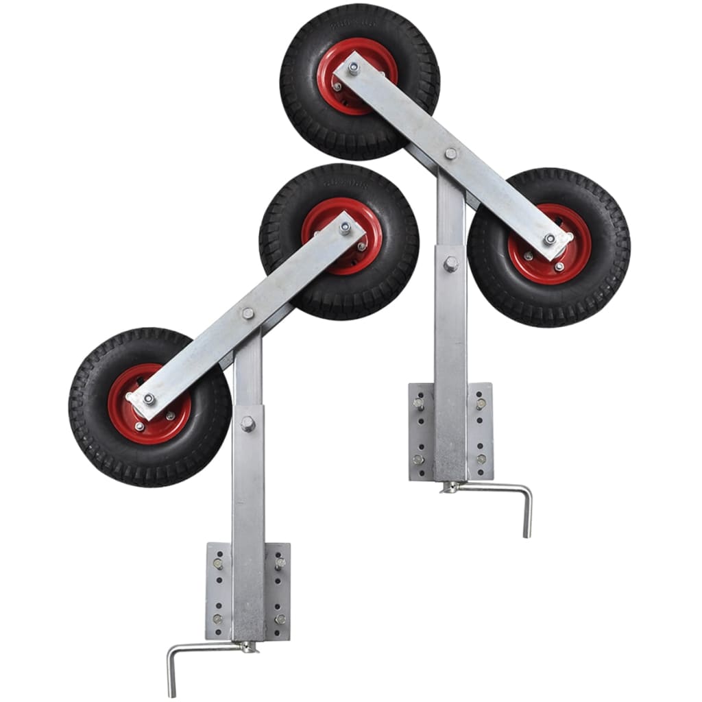 vidaXL Bootstrailer-Stützen Doppelrad 2er-Set 59-84 cm