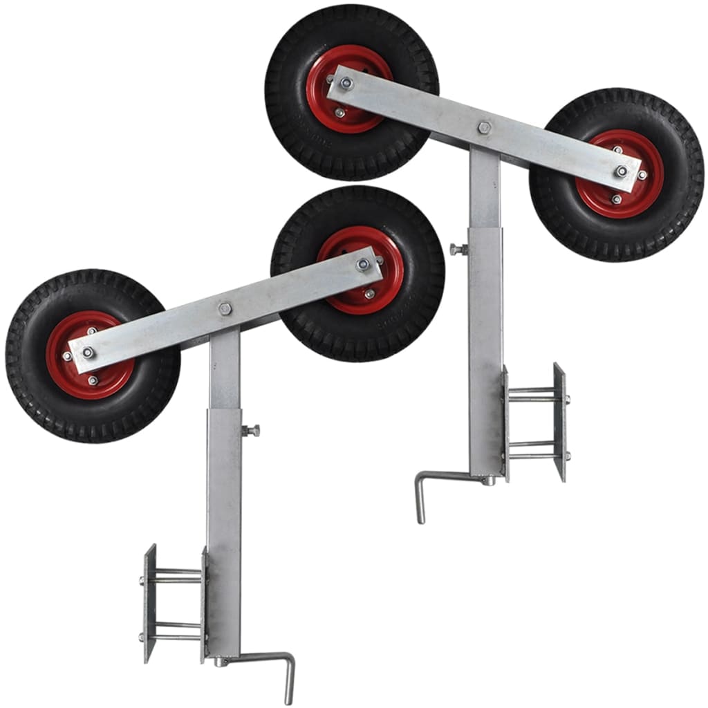vidaXL Bootstrailer-Stützen Doppelrad 2er-Set 59-84 cm