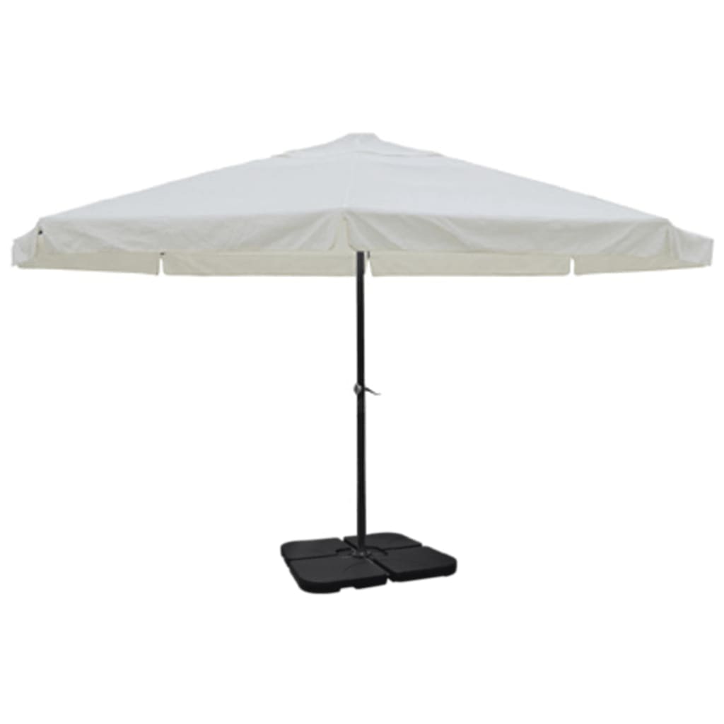 vidaXL Sonnenschirm Aluminium Tragbarer Sonnenschirmständer Weiß