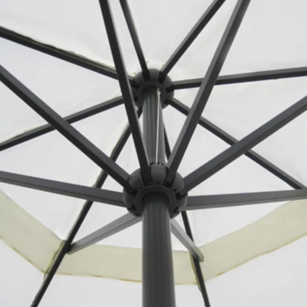 vidaXL Sonnenschirm Aluminium Tragbarer Sonnenschirmständer Weiß