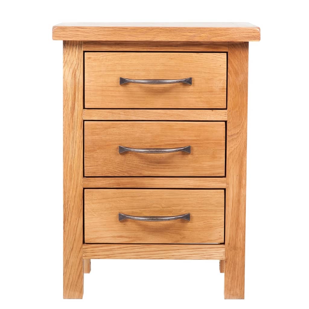 vidaXL Nachttisch mit 3 Schubladen 40x30x54 cm Massivholz Eiche