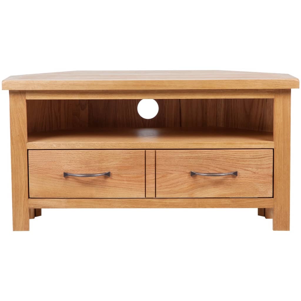 vidaXL TV-Schrank mit Schublade 88x42x46 cm Massivholz Eiche