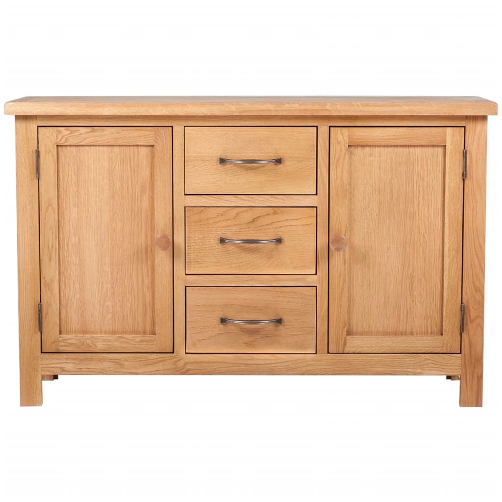 vidaXL Sideboard mit 3 Schubladen 110x33,5x70 cm Massivholz Eiche