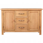 vidaXL Sideboard mit 3 Schubladen 110x33,5x70 cm Massivholz Eiche