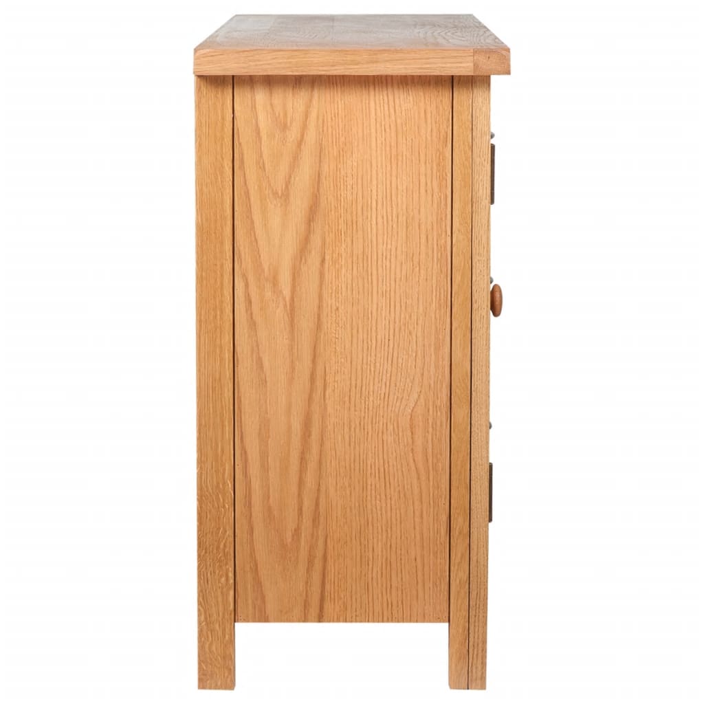 vidaXL Sideboard mit 3 Schubladen 110x33,5x70 cm Massivholz Eiche