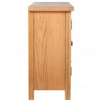 vidaXL Sideboard mit 3 Schubladen 110x33,5x70 cm Massivholz Eiche