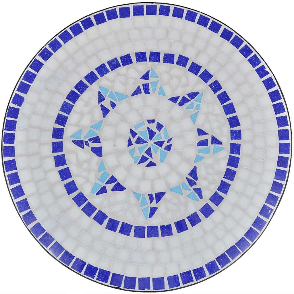 vidaXL 3-tlg. Bistro-Set Keramikfliesen Blau und Weiß