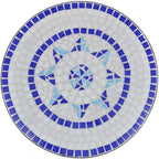 vidaXL 3-tlg. Bistro-Set Keramikfliesen Blau und Weiß