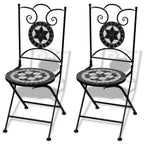 vidaXL 3-tlg. Bistro-Set Keramik Schwarz und Weiß