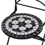 vidaXL 3-tlg. Bistro-Set Keramik Schwarz und Weiß