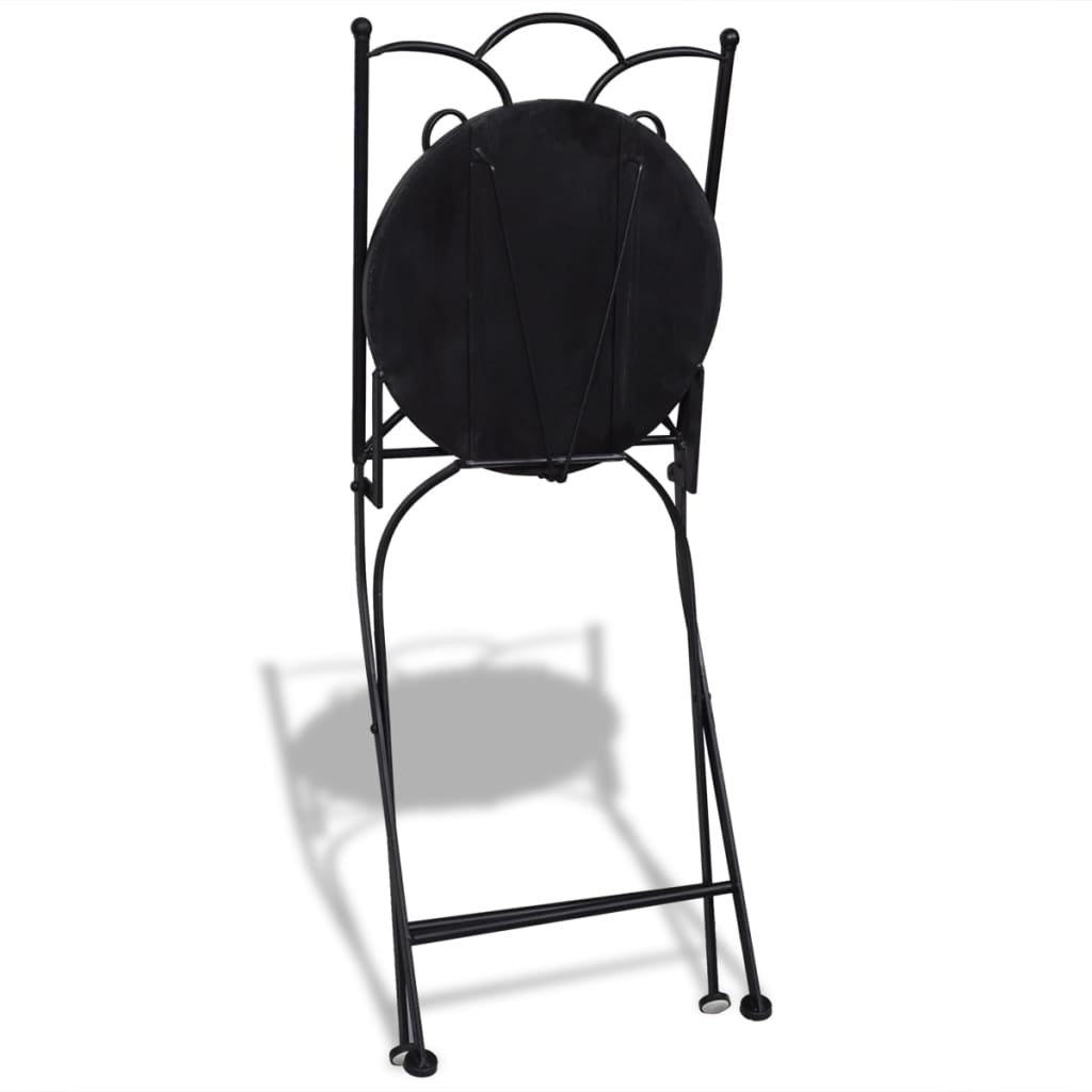 vidaXL 3-tlg. Bistro-Set Keramik Schwarz und Weiß