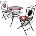 vidaXL 3-tlg. Bistro-Set Keramik Terrakotta und Weiß