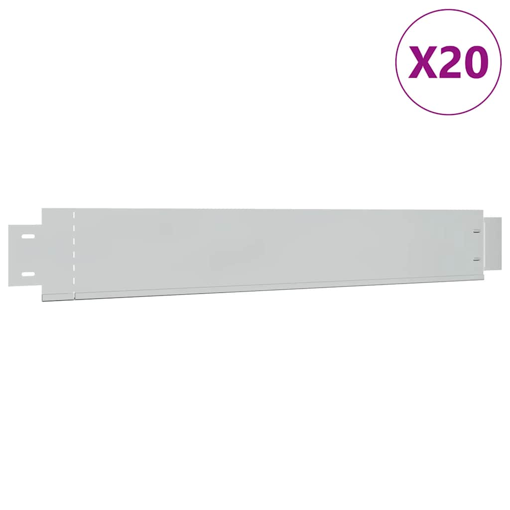 vidaXL Flexible Rasenkante 10-er Set Verzinkter Stahl 100x14 cm
