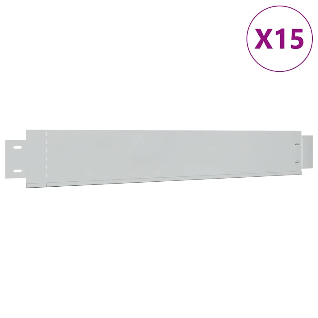 vidaXL Flexible Rasenkante 15-er Set Verzinkter Stahl 100x14 cm