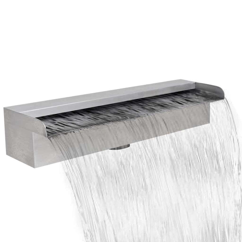 vidaXL Pool-Wasserfall Fontäne Rechteckig Edelstahl 30 cm