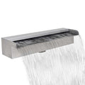 vidaXL Pool-Wasserfall Fontäne Rechteckig Edelstahl 30 cm