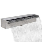 vidaXL Pool-Wasserfall Fontäne Rechteckig Edelstahl 30 cm