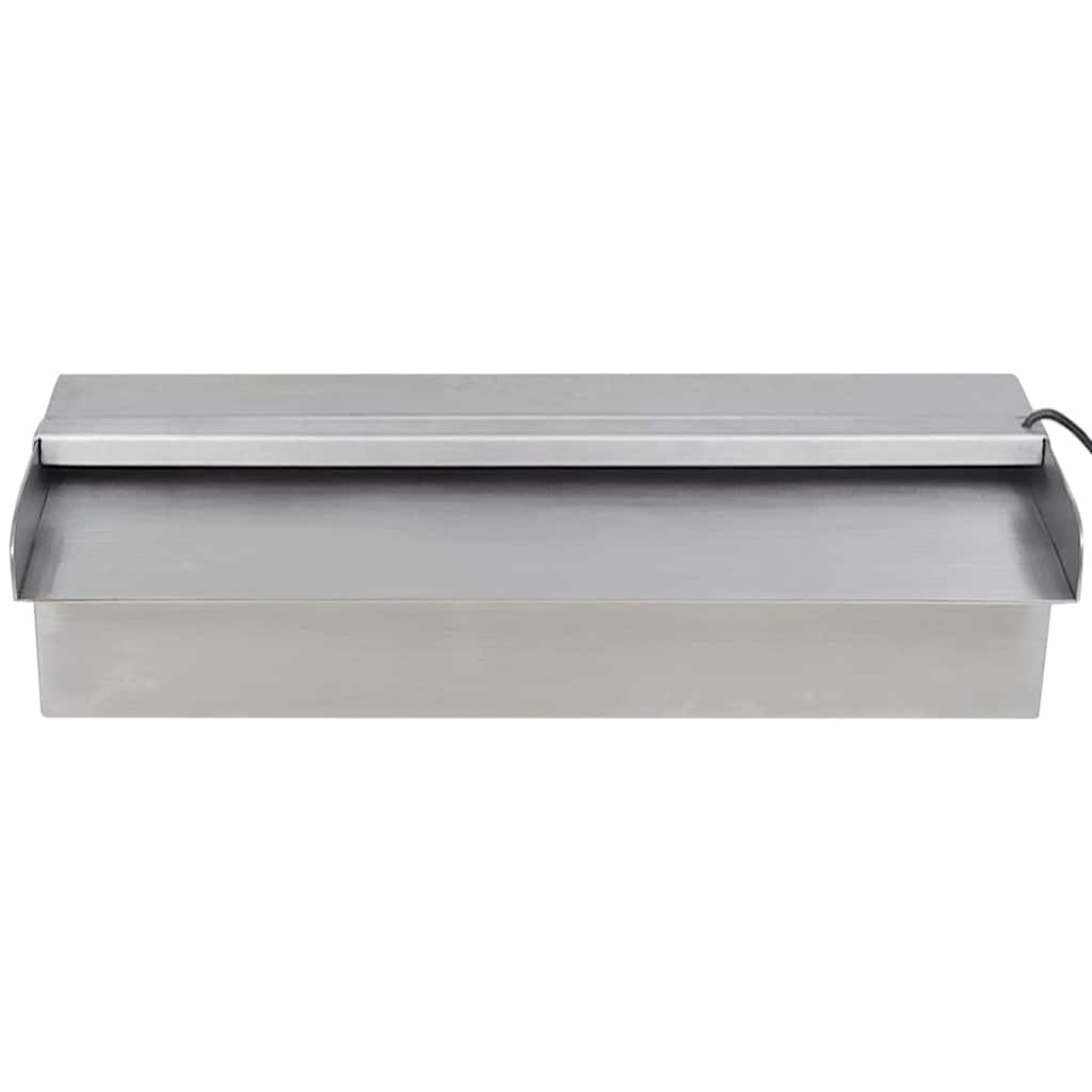 vidaXL Pool-Wasserfall Fontäne mit LEDs Rechteckig Edelstahl 30 cm