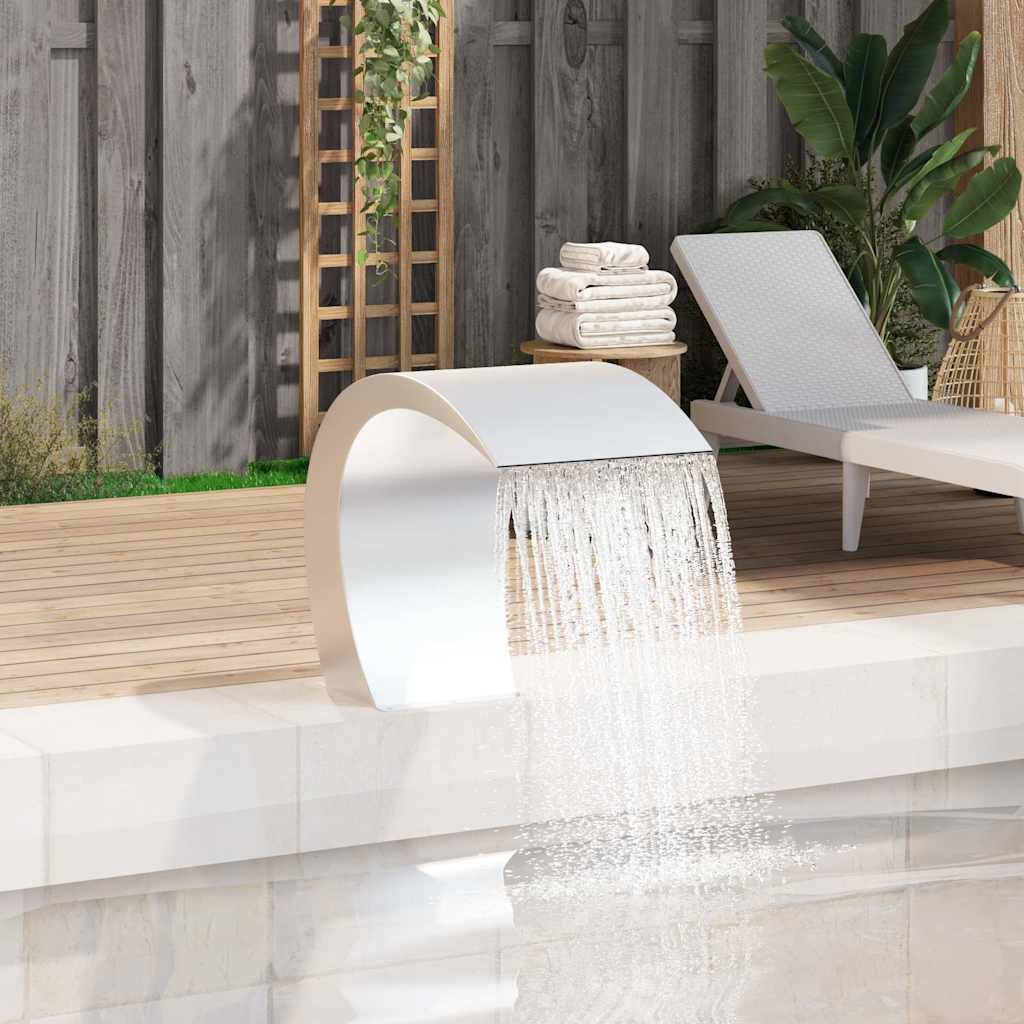 vidaXL Garten-Wasserfall Pool-Fontäne Edelstahl 45x30x60 cm