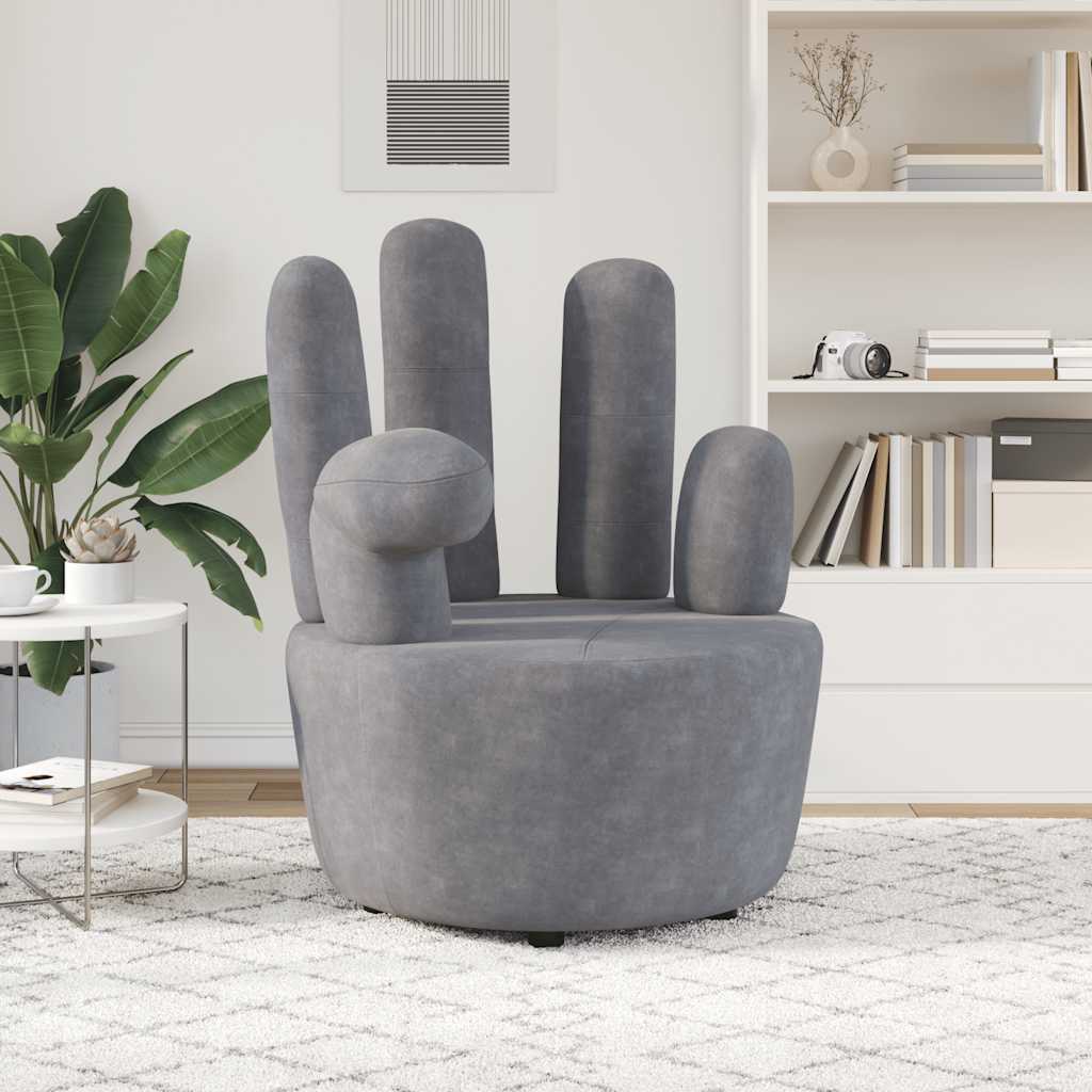 vidaXL Sessel in Handform Grau Samt