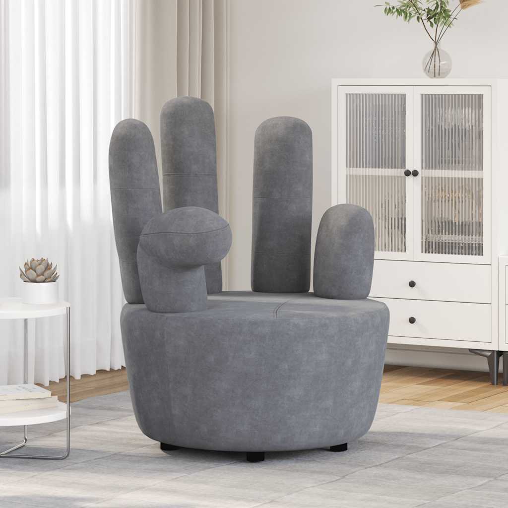 vidaXL Sessel in Handform Grau Samt
