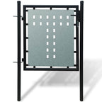 vidaXL Schwarzes Einzeltor für Zäune 100 x 75 cm