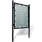 vidaXL Schwarzes Einzeltor für Zäune 100 x 75 cm