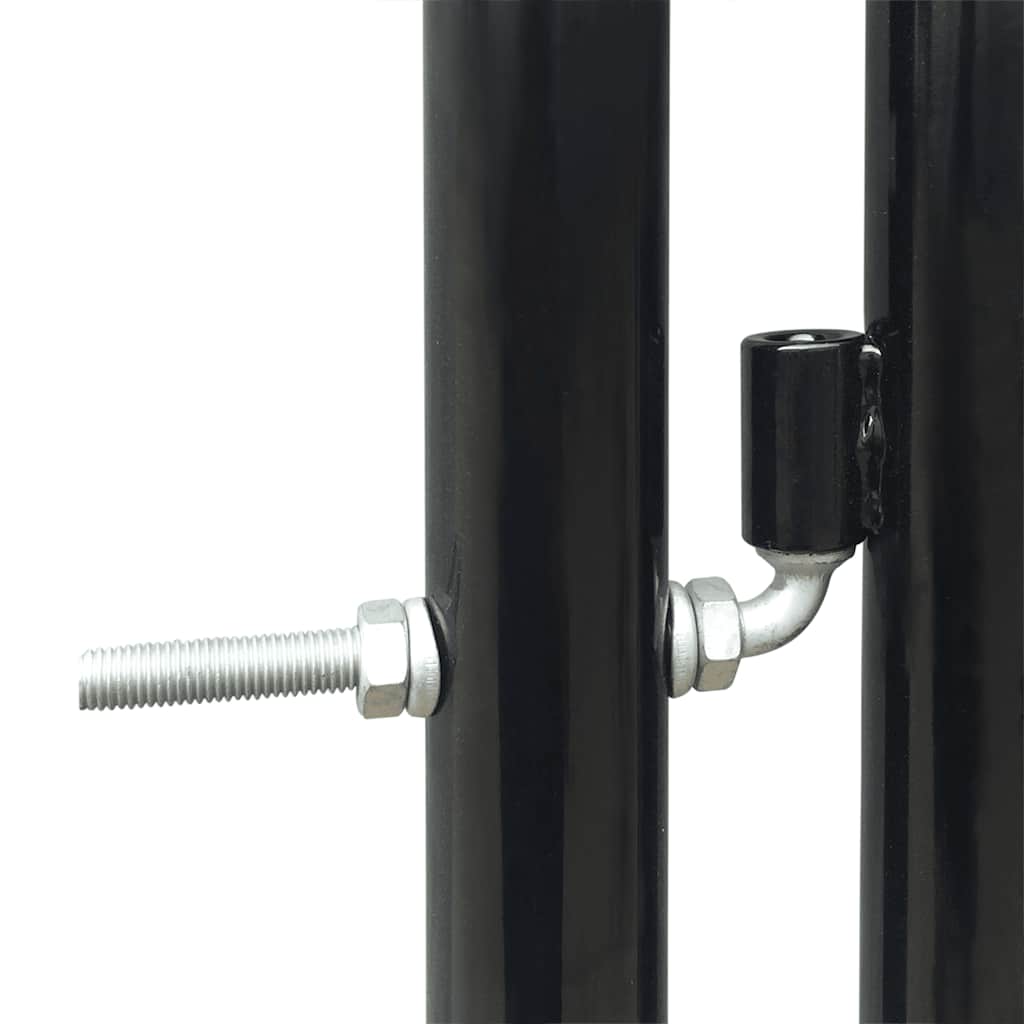 vidaXL Schwarzes Einzeltor für Zäune 100 x 75 cm
