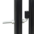 vidaXL Schwarzes Einzeltor für Zäune 100 x 75 cm
