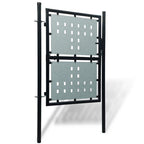 vidaXL Schwarzes Einzeltür-Gartentor 100x125 cm