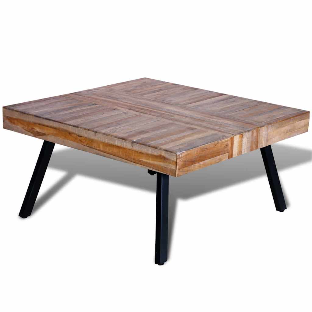 vidaXL Couchtisch Quadratisch Altholz Teak