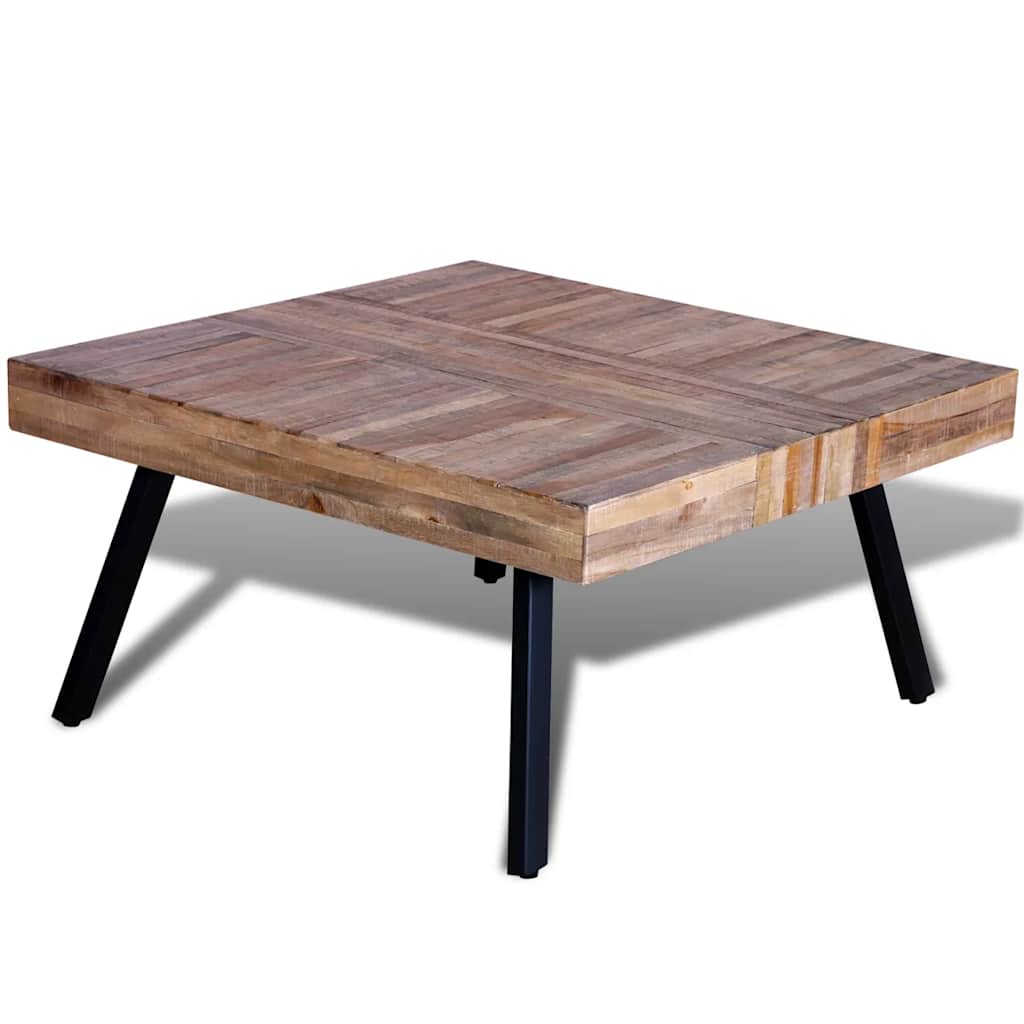 vidaXL Couchtisch Quadratisch Altholz Teak