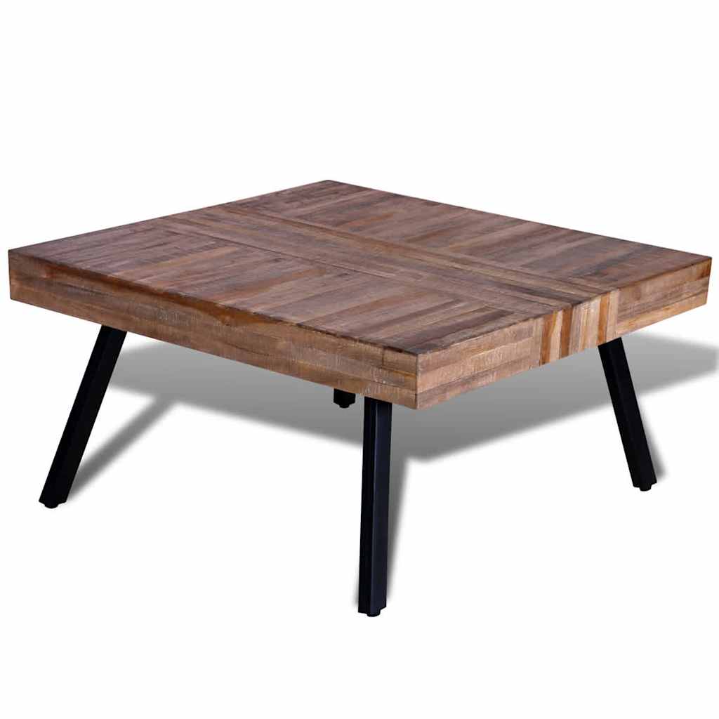 vidaXL Couchtisch Quadratisch Altholz Teak