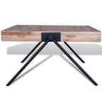 vidaXL Couchtisch mit V-Beinen Altholz Teak