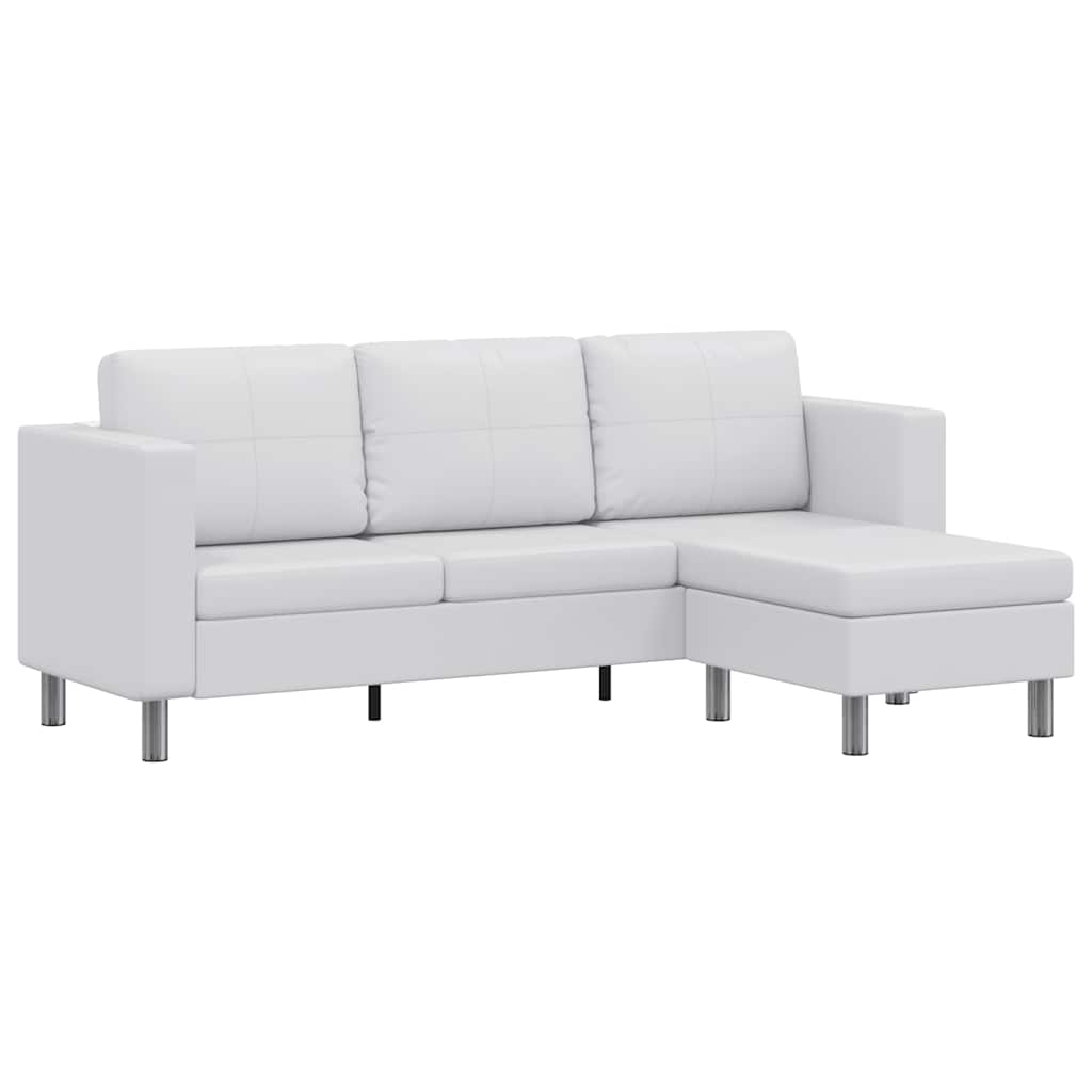 vidaXL Modulsofa 3-Sitzer Kunstleder Weiß
