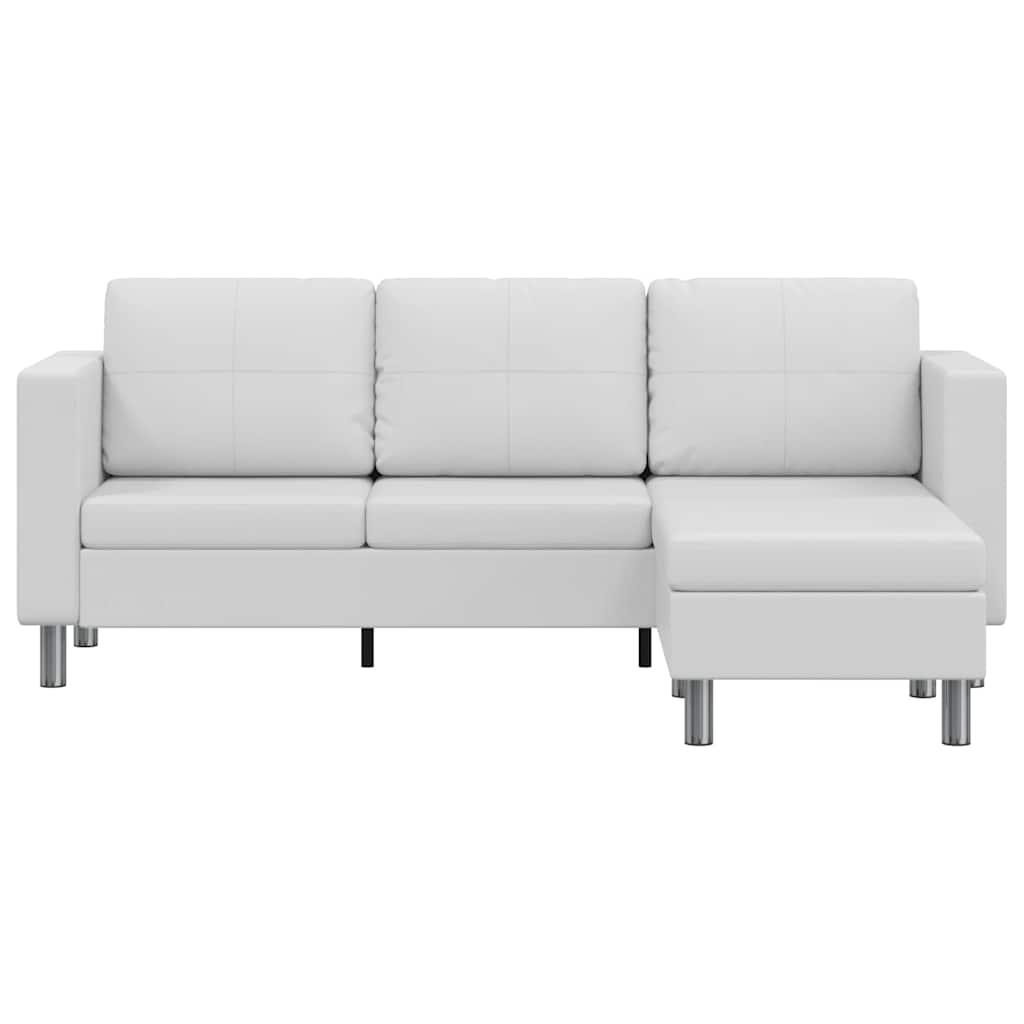 vidaXL Modulsofa 3-Sitzer Kunstleder Weiß