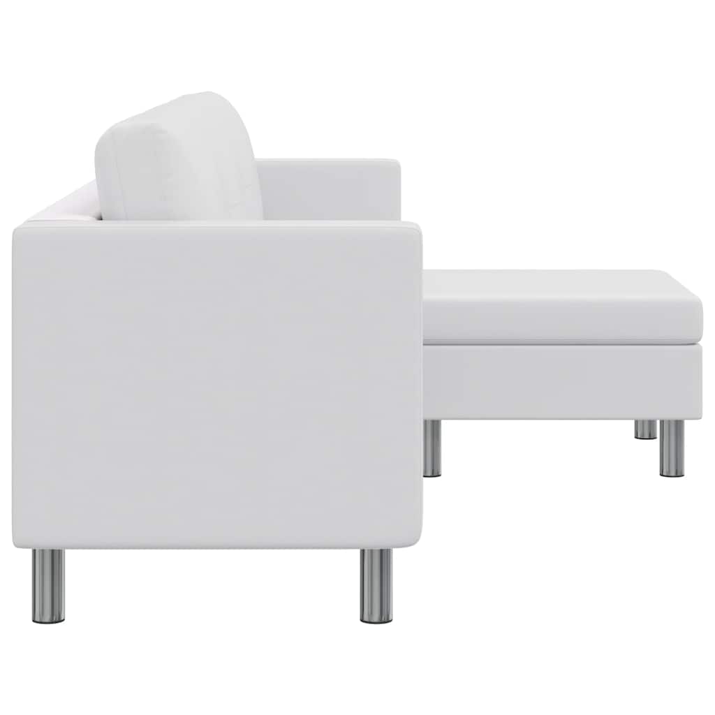 vidaXL Modulsofa 3-Sitzer Kunstleder Weiß