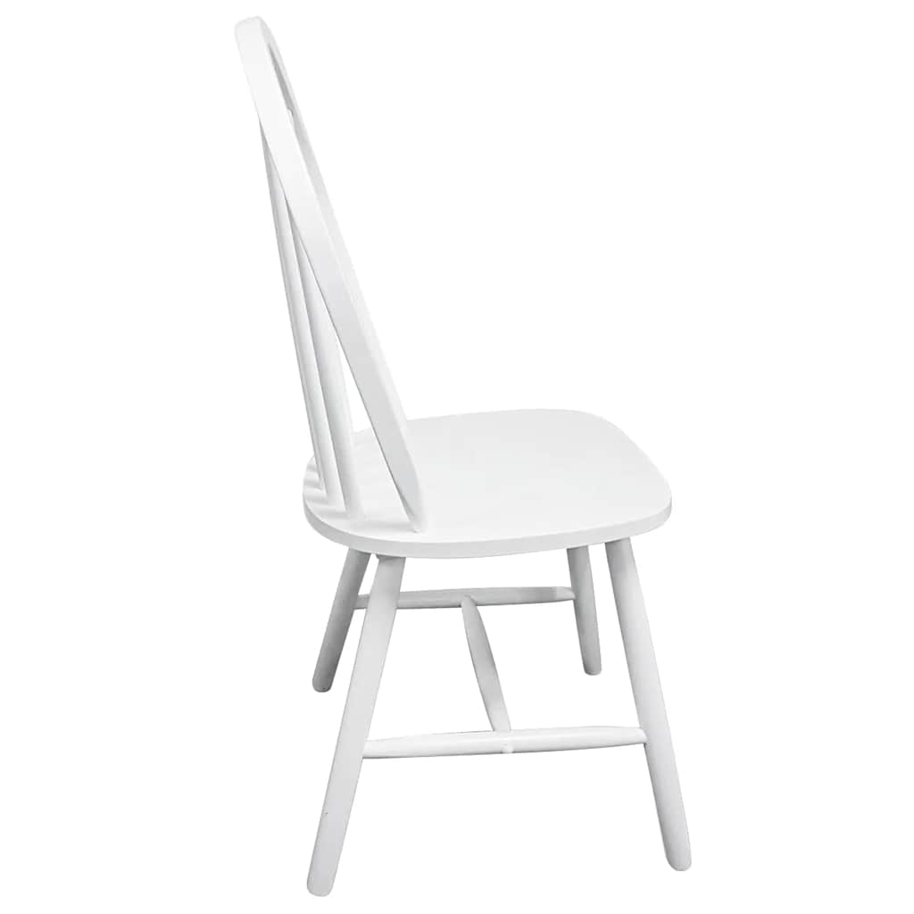 vidaXL Esszimmerstühle 4 Stk. Weiß Massivholz Gummibaum