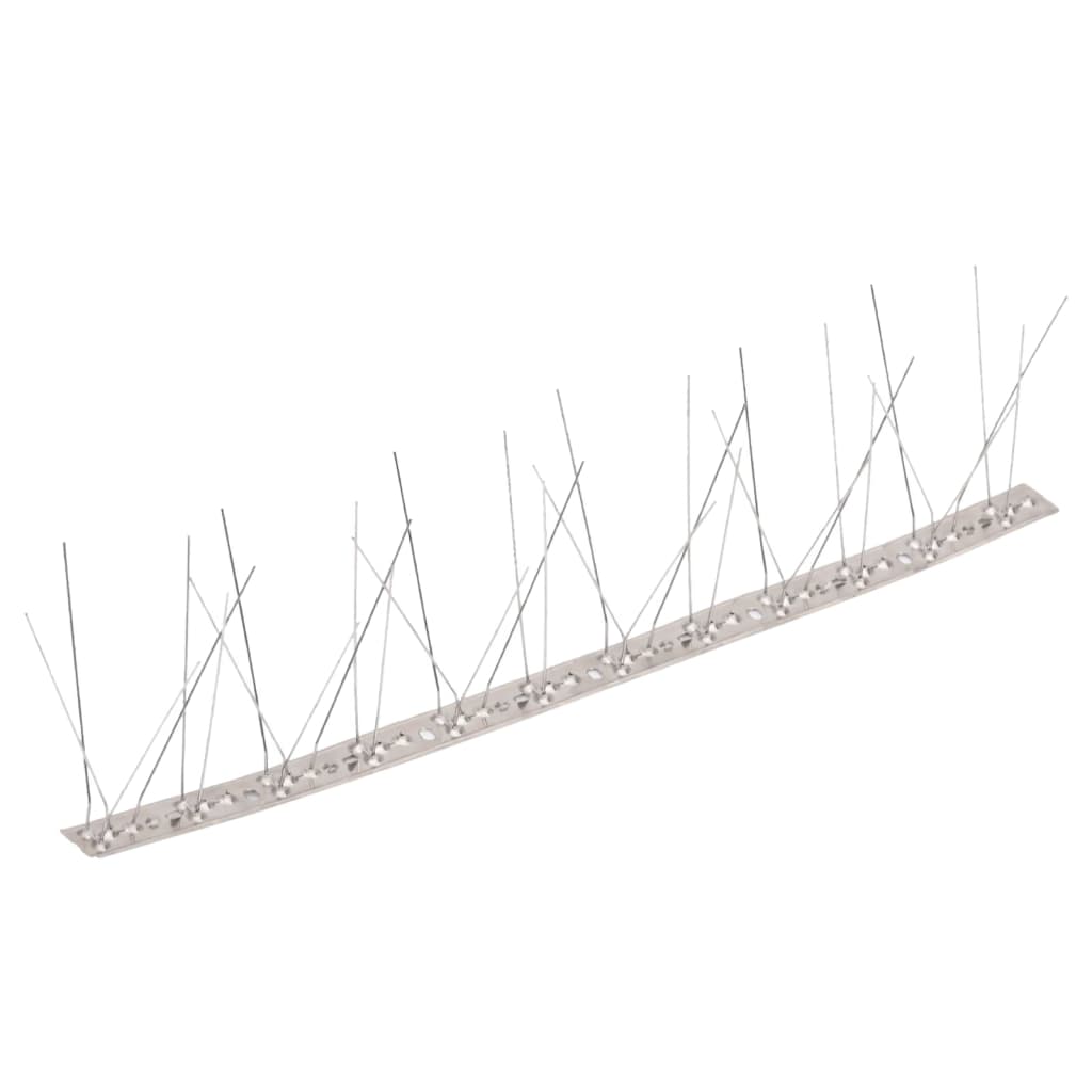 vidaXL 6-tlg. Vogelabwehr-Spikes-Set 3 m Edelstahl 5-reihig