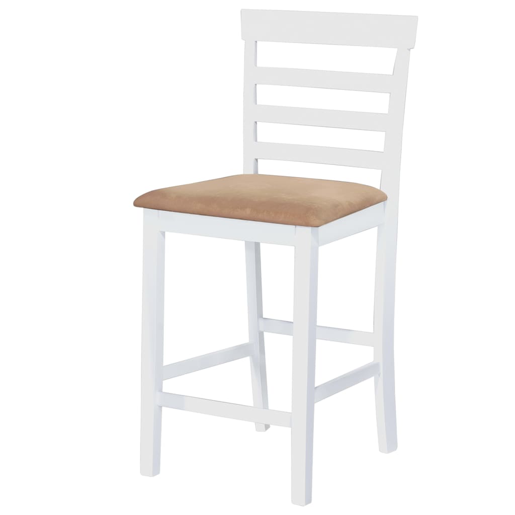 vidaXL Stehtisch und 4 Barhocker Holz Weiß