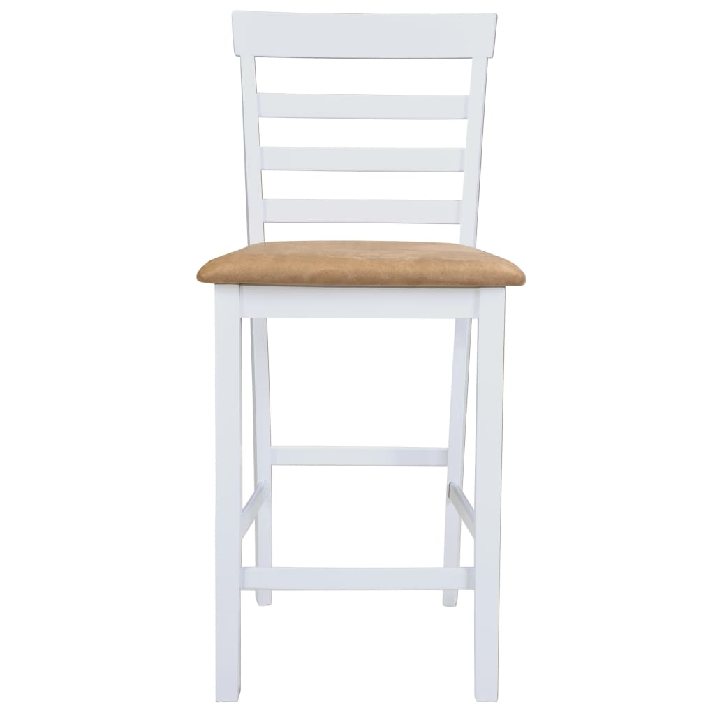 vidaXL Stehtisch und 4 Barhocker Holz Weiß